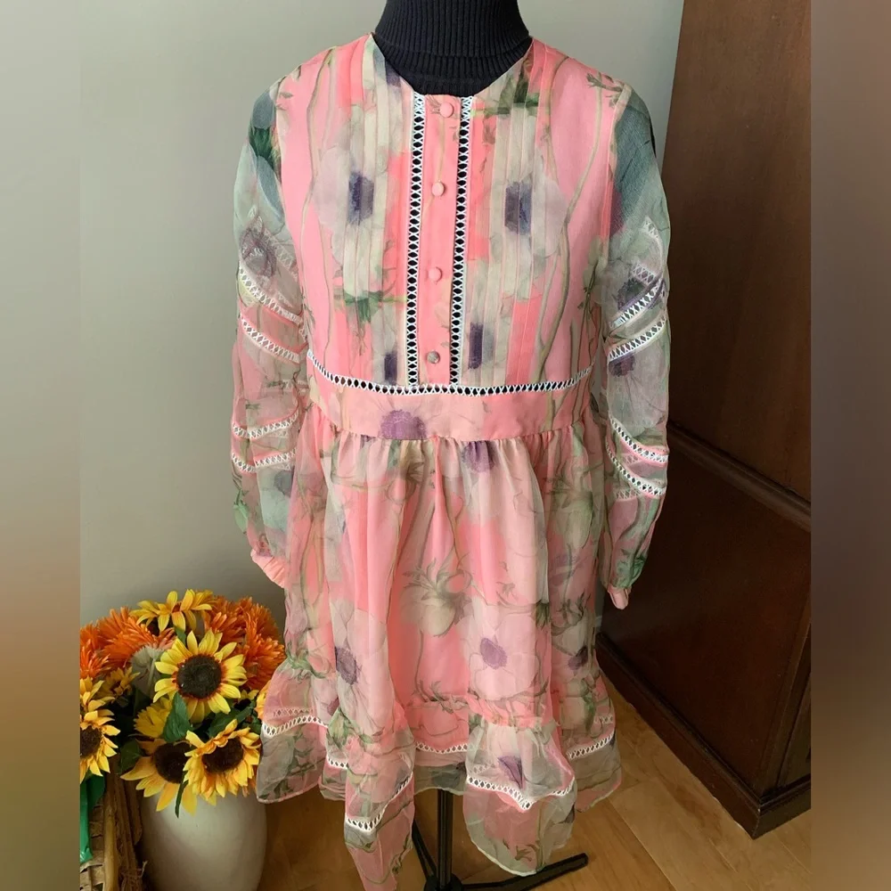 Cynthia Rowley Poppy Organza Peach Dress - Picture 5 of 15